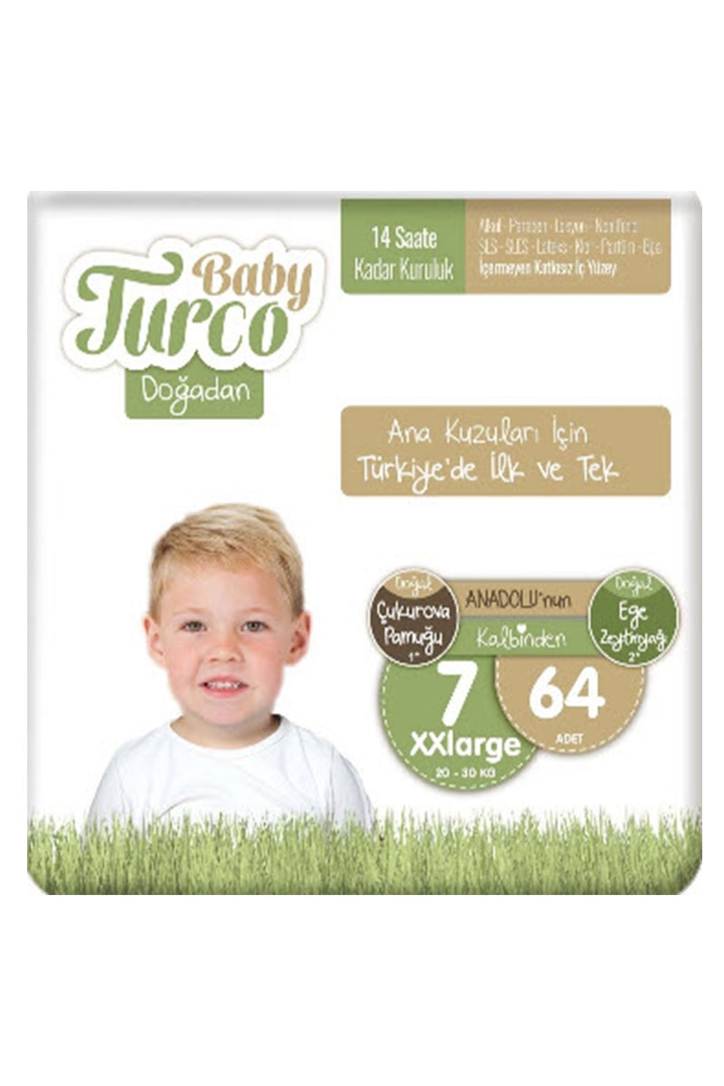 Baby Turco Doğadan 7 Numara Xxlarge 64 Adet 20-30 Kg