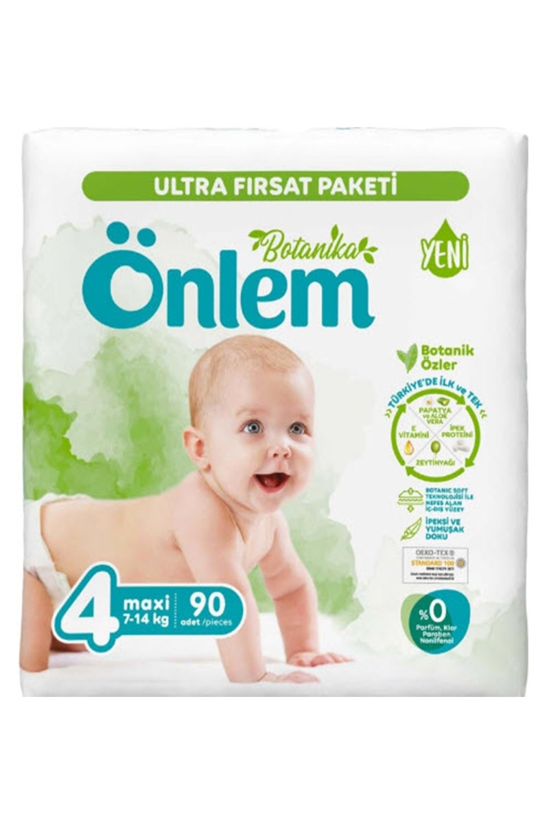 Önlem Botanika Bebek Bezi Ultra Fırsat Paketi Maxi 4 Numara 90 Adet 